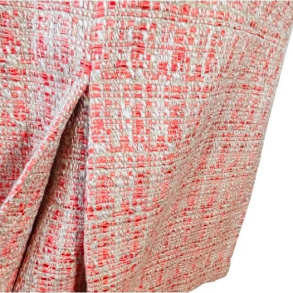 Anne Klein skirt set and blazer jacket midi tweed orange long sleeves size 14 /M - Picture 10 of 16